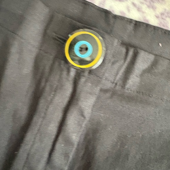 Vintage Black Colorful Floral Appliqué Cotton Pants Size M - Picture 4 of 6